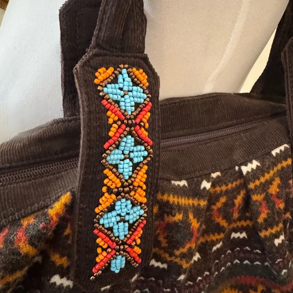 Nadara Retro Aztec Beaded Handbag vintage Fall Winter purse